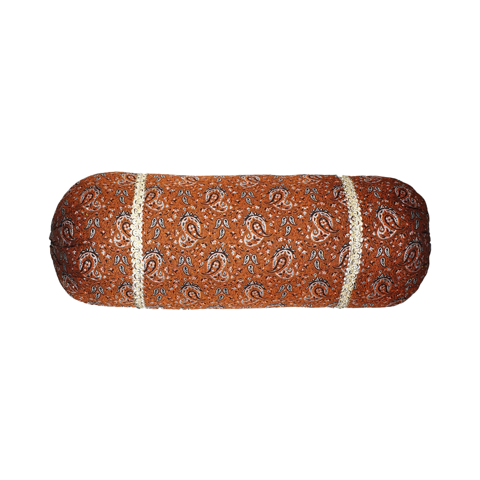 Traversin Cylindrique Traditionnel Persan avec Tissu Élégant Termeh (x2)