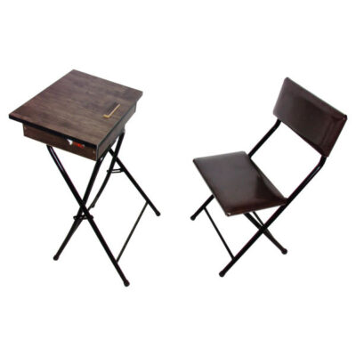 Ensemble de Chaise Empilable et Table de Prière pour Salah et Musulmans – Marron