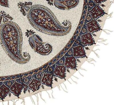 Nappe Persane : Impressions Traditionnelles Kalamkari d’Isfahan Boteh Jegheh