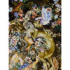 Tapis mural persan fait main de Tabriz représentant la miniature