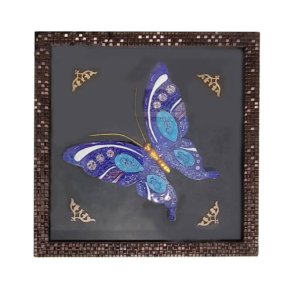 Framed Metal Art with Minakari - Artistic Butterfly