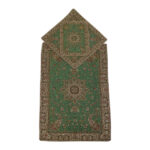 Tapis de prière en Termeh persan de luxe, Sajada Paisley vert islamique