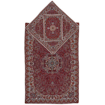 Tapis de prière en Termeh persan de luxe, Sajada rouge islamique