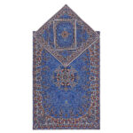 Tapis de prière en Termeh persan de luxe, Sajada bleu islamique