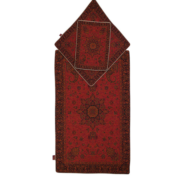 Tapis de prière en Termeh persan de luxe, Sajada rouge islamique