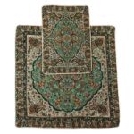 Tapis de prière de voyage pour musulman taille poche et portable Vert Paisley