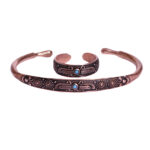 Ensemble de Bague et Bracelet en Cuivre Perse Modèle Fravashi