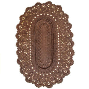 Tapis de sol macramé bohème tissé à la main – Couleur marron