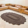 Tapis de sol macramé bohème tissé à la main – Couleur marron