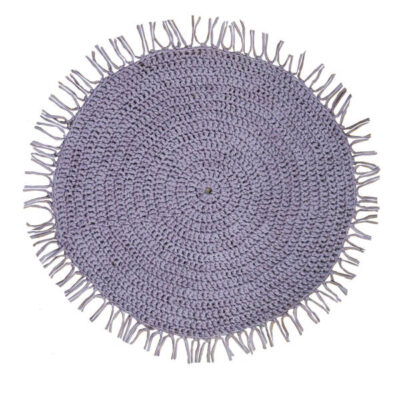 Tapis de sol macramé bohème tissé à la main – Couleur violette