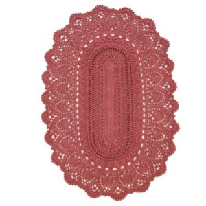 Tapis de sol macramé bohème tissé à la main – Forme ovale