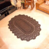 Tapis de sol macramé bohème tissé à la main – Couleur marron
