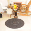 Tapis de sol macramé bohème tissé à la main – Motif Soleil