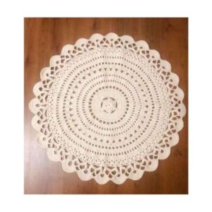Tapis de sol macramé bohème tissé à la main – Motif Soleil Brillant