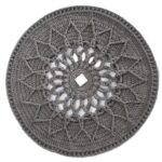 Tapis de sol macramé bohème tissé à la main – Motif Soleil