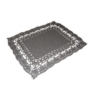 Tapis de sol macramé bohème tissé à la main – Couleur grise