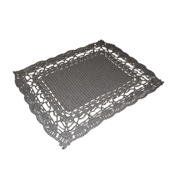 Tapis de sol macramé bohème tissé à la main – Couleur grise