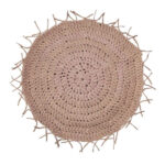 Tapis de sol macramé bohème tissé à la main – Forme ronde