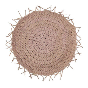 Tapis de sol macramé bohème tissé à la main – Forme ronde