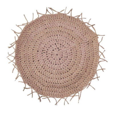 Tapis de sol macramé bohème tissé à la main – Forme ronde