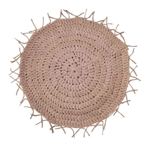 Tapis de sol macramé bohème tissé à la main – Forme ronde