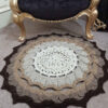 Tapis de sol macramé bohème tissé à la main – Motif Arkano