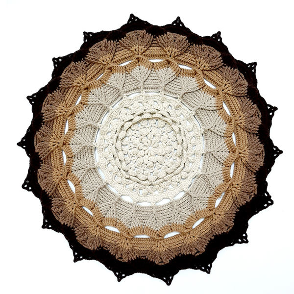 Tapis de sol macramé bohème tissé à la main – Motif Arkano