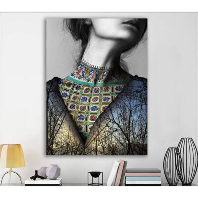 Affiche murale en bois persane – Dokhtar (Fille)