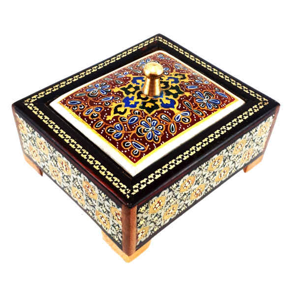 Boîte à Bijoux en Bois Artisanale avec Design Khatam Persan - Minister