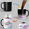 Mug en céramique persan thermoréactif - Calligraphie de poème