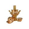 Samovar en cuivre persan, théière décorative à charbon, motifs floraux 1 litre