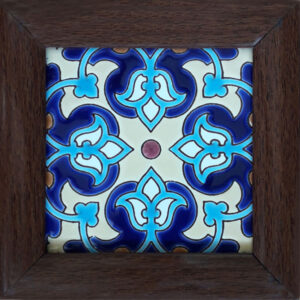 Carreau persan décoratif encadré – Fleur
