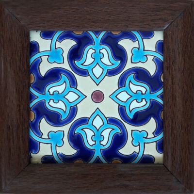 Carreau persan décoratif encadré – Fleur