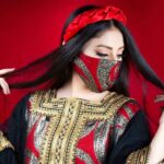 Masque facial brodé fait à la main pour femme – Modèle Hasti