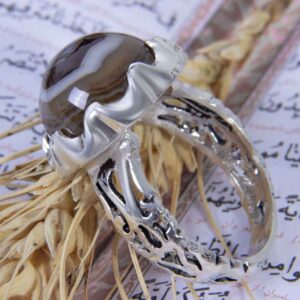 Bague en argent Sulemani Hakik persane pour homme Œil