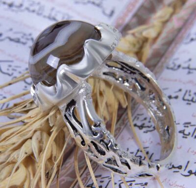 Bague en argent Sulemani Hakik persane pour homme Œil