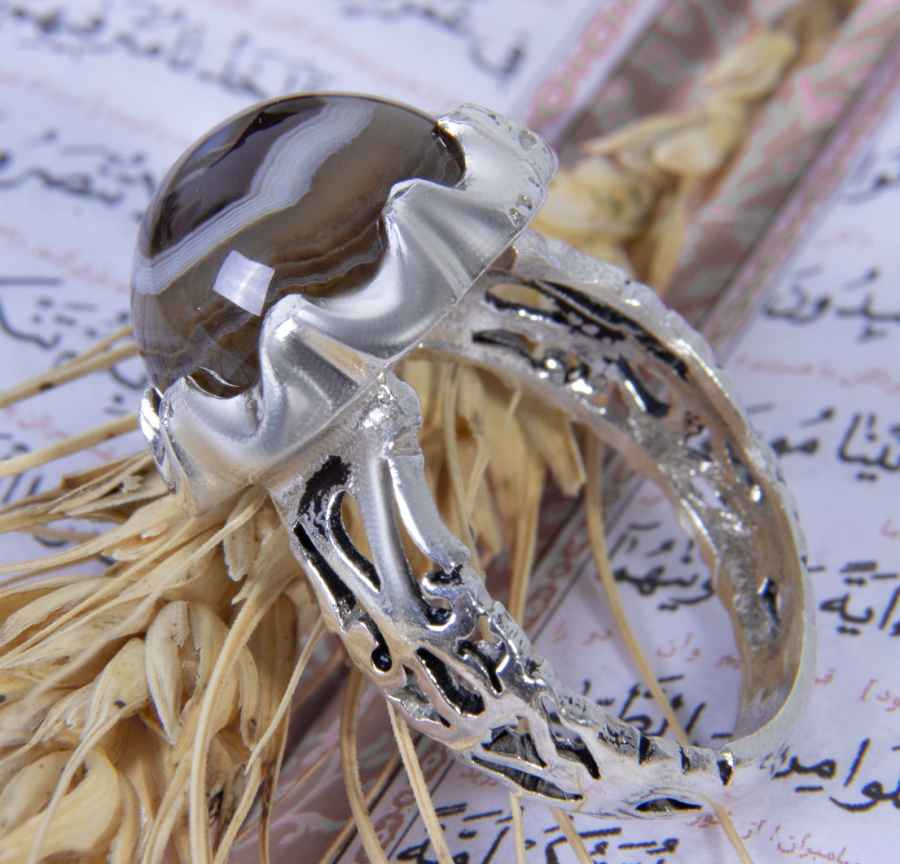 Bague en argent Sulemani Hakik persane pour homme Œil