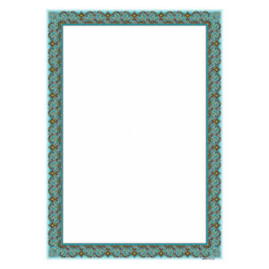 Turquoise Colored Persian Tazhib A4 Paper (100x)