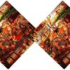 Housse de coussin en velours persan - Design Impression Shahnameh (Set de 2)
