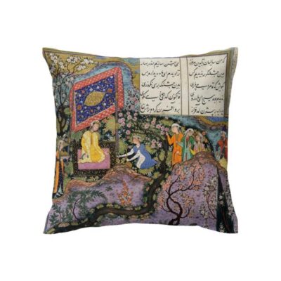 Housse de coussin en velours imprimé – Design Illustration de Shahnameh (Set de 2)