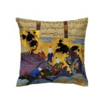 Housse de coussin en velours imprimé – Design Illustration de Shahnameh (Set de 2)