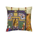 Housse de coussin en velours imprimé – Design Hadis de Shahnameh (Set de 2)