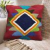 Housse de Coussin Kilim Persan - Bleu Marine Tissé à la Main