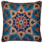 Housse de coussin en velours persan – Design Inspiré de Miniature (Set de 2)