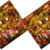 Housse de coussin en velours persan - Design Guerre de Shahnameh (Set de 2)