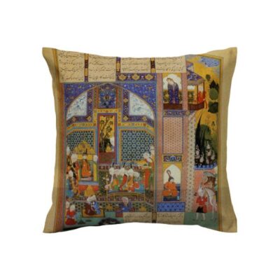 Housse de coussin en velours persan – Design Shahnameh Imprimé (Set de 2)