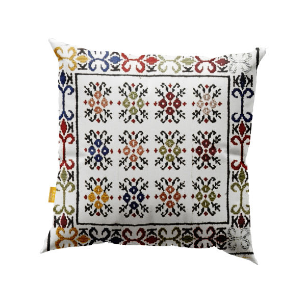 Housse de Coussin Kilim Persan - Design Blanc Tissé à la Main