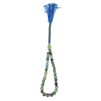 Persian Neyshabur Turquoise Rosary: Prayer 33 Beads Handcrafted Tasbih