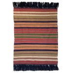 Tapis Jajim persan authentique tissé à plat rayé Taalia