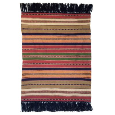 Tapis Jajim persan authentique tissé à plat rayé Taalia